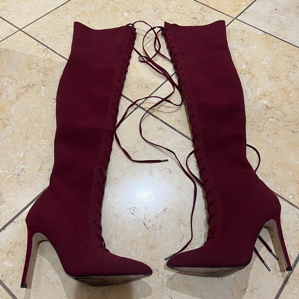 Also over the knee stretchy boot